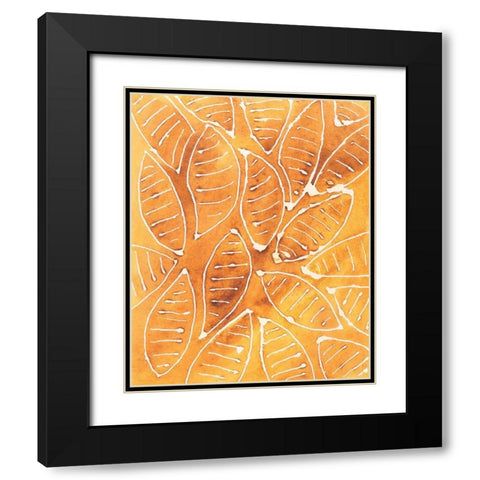 Stylized Leaf Shapes II Black Modern Wood Framed Art Print with Double Matting by Moore, Regina