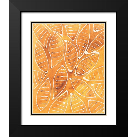 Stylized Leaf Shapes II Black Modern Wood Framed Art Print with Double Matting by Moore, Regina