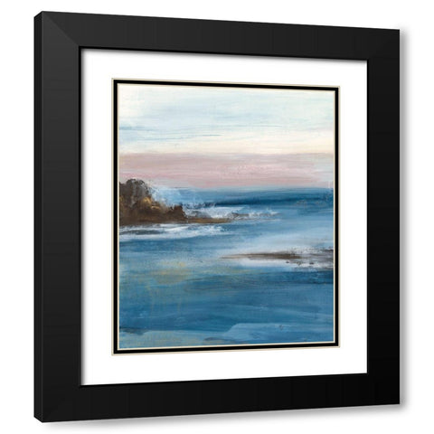 Merging the Ocean I Black Modern Wood Framed Art Print with Double Matting by Bramma, Lila