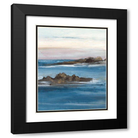 Merging the Ocean II Black Modern Wood Framed Art Print with Double Matting by Bramma, Lila