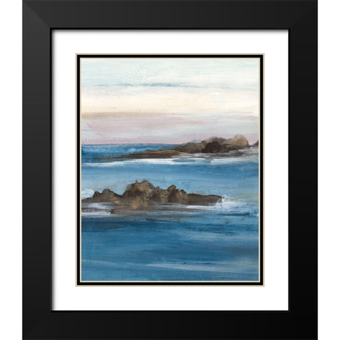 Merging the Ocean II Black Modern Wood Framed Art Print with Double Matting by Bramma, Lila