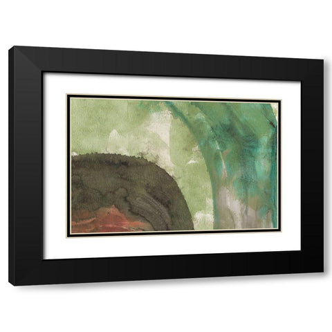 Serene Green I Black Modern Wood Framed Art Print with Double Matting by Bramma, Lila
