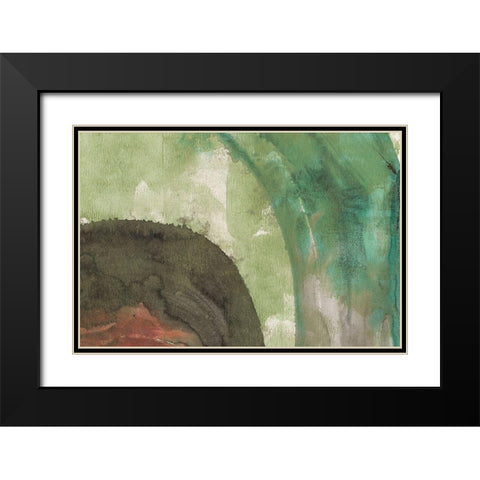 Serene Green I Black Modern Wood Framed Art Print with Double Matting by Bramma, Lila