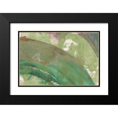 Serene Green II Black Modern Wood Framed Art Print with Double Matting by Bramma, Lila