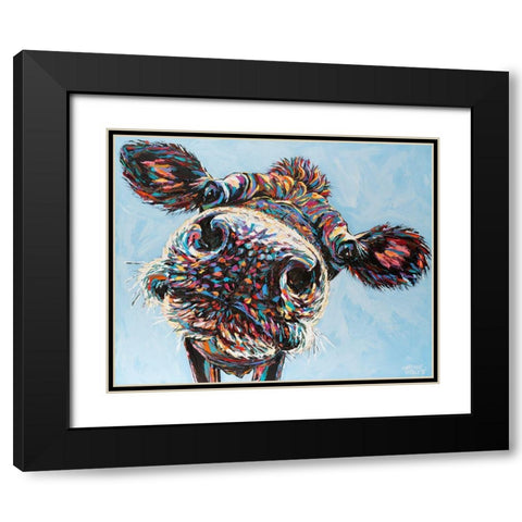 Funny Cow II Black Modern Wood Framed Art Print with Double Matting by Vitaletti, Carolee