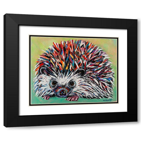 Colorful Hedgehog I Black Modern Wood Framed Art Print with Double Matting by Vitaletti, Carolee