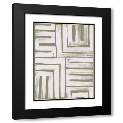 Maze Interlock IV Black Modern Wood Framed Art Print with Double Matting by Vess, June Erica