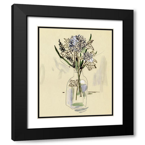 Hydrangea in the Bottle II Black Modern Wood Framed Art Print with Double Matting by Wang, Melissa