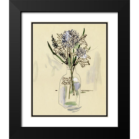 Hydrangea in the Bottle II Black Modern Wood Framed Art Print with Double Matting by Wang, Melissa