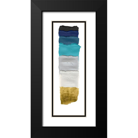 Golden Masonry II Black Modern Wood Framed Art Print with Double Matting by Lam, Vanna