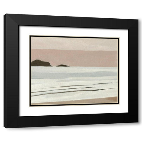 Muted Tonal Horizon I Black Modern Wood Framed Art Print with Double Matting by Caroline, Emma