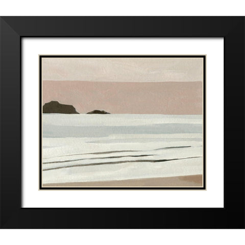 Muted Tonal Horizon I Black Modern Wood Framed Art Print with Double Matting by Caroline, Emma