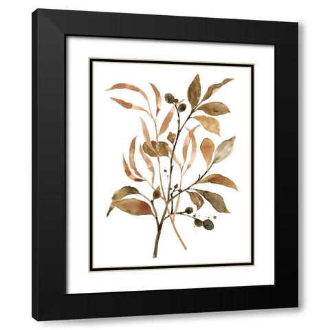 Preserved Autumn Leaves I Black Modern Wood Framed Art Print with Double Matting by Barnes, Victoria