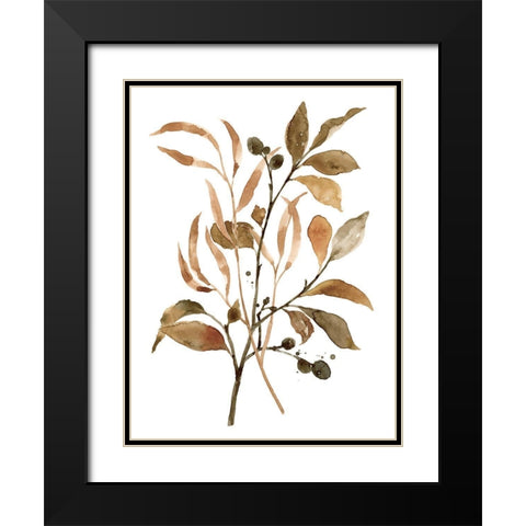 Preserved Autumn Leaves I Black Modern Wood Framed Art Print with Double Matting by Barnes, Victoria