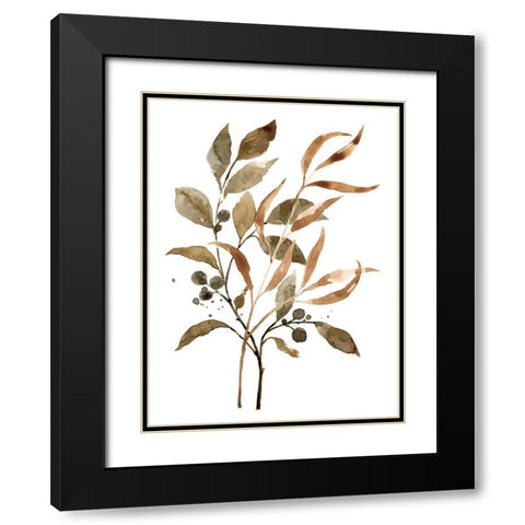 Preserved Autumn Leaves II Black Modern Wood Framed Art Print with Double Matting by Barnes, Victoria