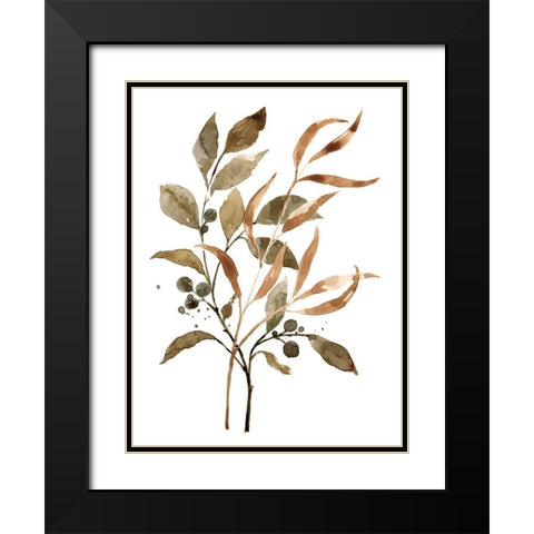 Preserved Autumn Leaves II Black Modern Wood Framed Art Print with Double Matting by Barnes, Victoria