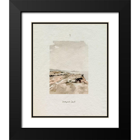 Westport Coast I Black Modern Wood Framed Art Print with Double Matting by Caroline, Emma