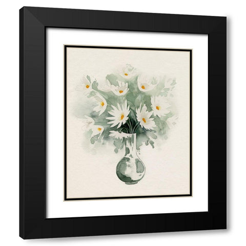 Daisy Bouquet Sketch II Black Modern Wood Framed Art Print with Double Matting by Popp, Grace