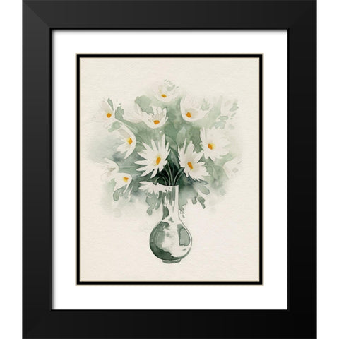 Daisy Bouquet Sketch II Black Modern Wood Framed Art Print with Double Matting by Popp, Grace