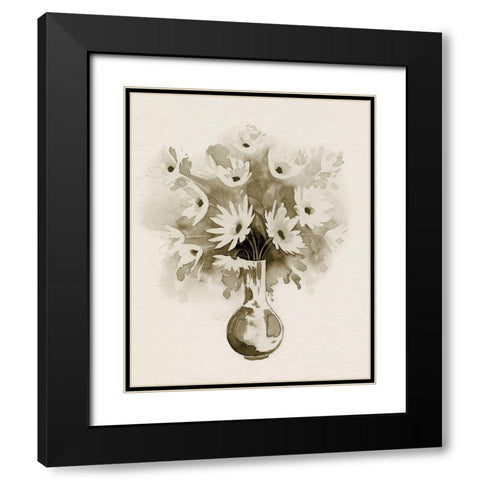 Daisy Bouquet Sketch IV Black Modern Wood Framed Art Print with Double Matting by Popp, Grace