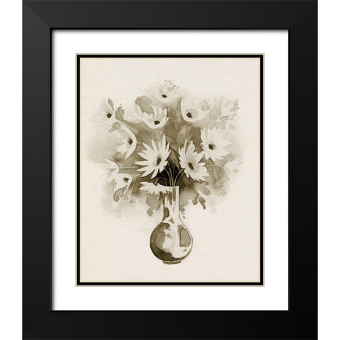 Daisy Bouquet Sketch IV Black Modern Wood Framed Art Print with Double Matting by Popp, Grace