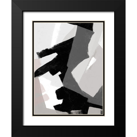 Interlocking Rhythm I Black Modern Wood Framed Art Print with Double Matting by Vess, June Erica