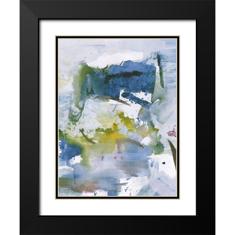 Blue Diamonds II Black Modern Wood Framed Art Print with Double Matting by Combs, Joyce