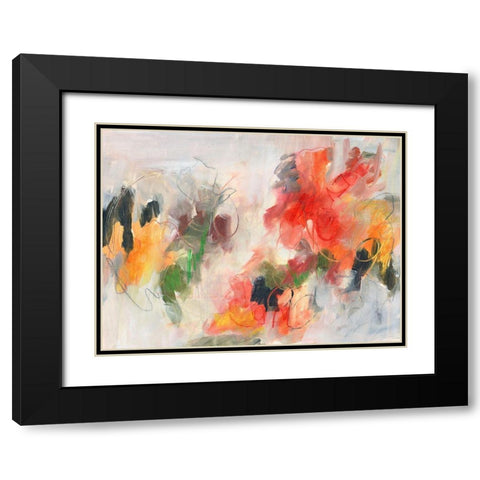 Abstract Floral Delight II Black Modern Wood Framed Art Print with Double Matting by Combs, Joyce