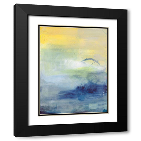Breezy Days I Black Modern Wood Framed Art Print with Double Matting by Combs, Joyce