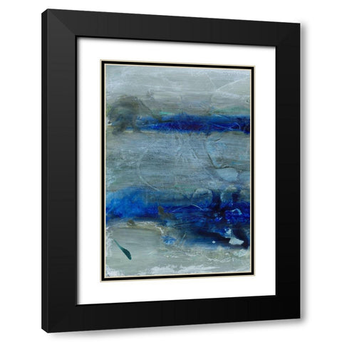 Blue Morning Tide I Black Modern Wood Framed Art Print with Double Matting by Combs, Joyce