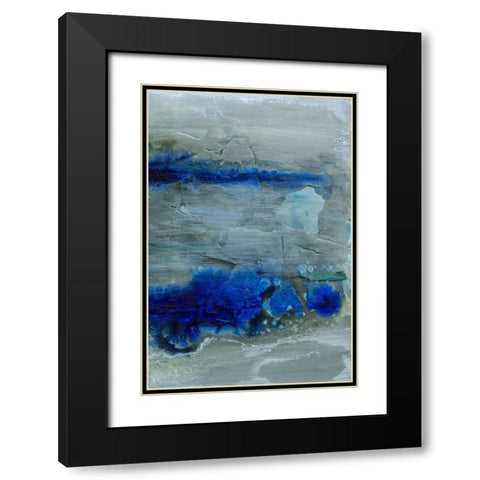 Blue Morning Tide II Black Modern Wood Framed Art Print with Double Matting by Combs, Joyce
