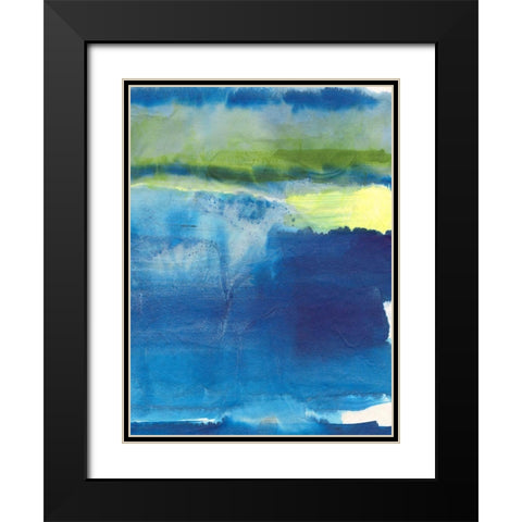Deep Blue Thoughts I Black Modern Wood Framed Art Print with Double Matting by Combs, Joyce
