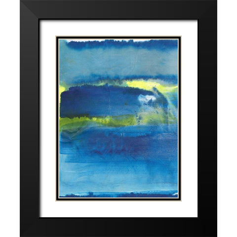Deep Blue Thoughts II Black Modern Wood Framed Art Print with Double Matting by Combs, Joyce