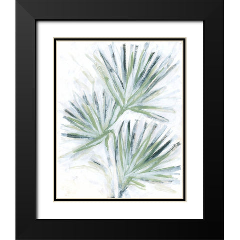Palm Frond Fresco I Black Modern Wood Framed Art Print with Double Matting by Vess, June Erica