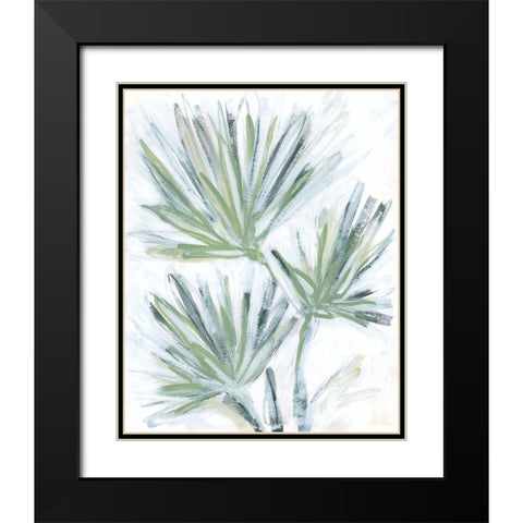 Palm Frond Fresco II Black Modern Wood Framed Art Print with Double Matting by Vess, June Erica