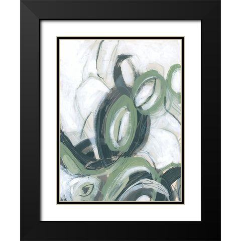 Green Cycle I Black Modern Wood Framed Art Print with Double Matting by Vess, June Erica