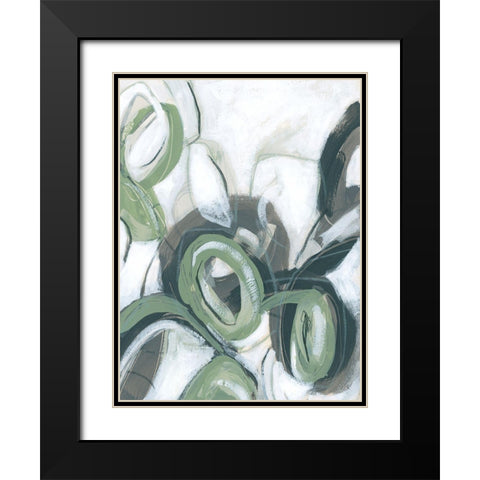 Green Cycle II Black Modern Wood Framed Art Print with Double Matting by Vess, June Erica