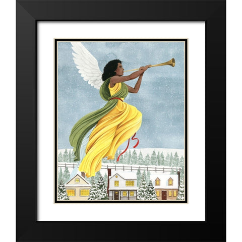 Christmas Angel I Black Modern Wood Framed Art Print with Double Matting by Popp, Grace