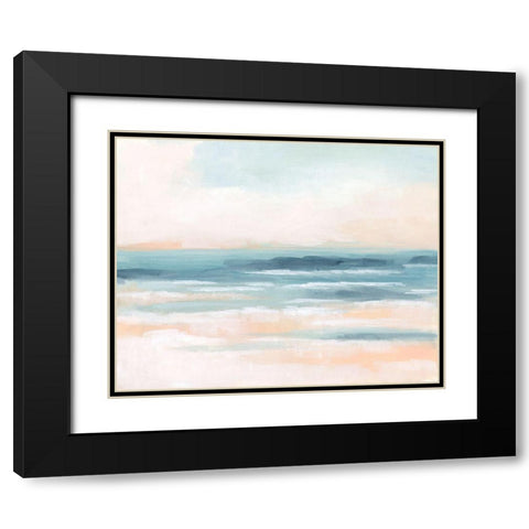 Surf Blush I Black Modern Wood Framed Art Print with Double Matting by Vess, June Erica