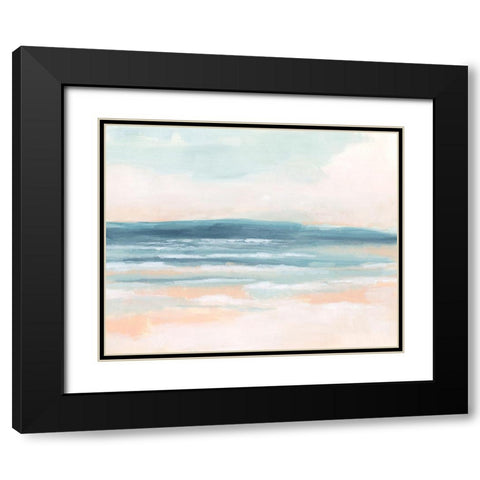 Surf Blush II Black Modern Wood Framed Art Print with Double Matting by Vess, June Erica