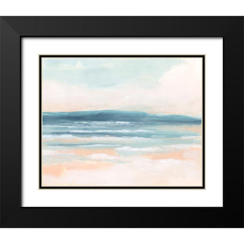Surf Blush II Black Modern Wood Framed Art Print with Double Matting by Vess, June Erica