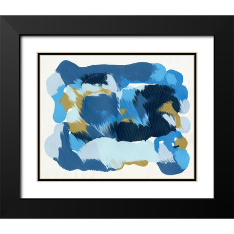 Blue Overture I Black Modern Wood Framed Art Print with Double Matting by Caroline, Emma