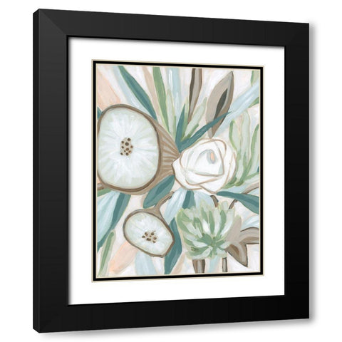 Sage Bouquet II Black Modern Wood Framed Art Print with Double Matting by Vess, June Erica