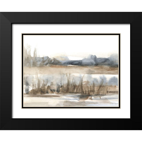 Blue-Grey Marsh II Black Modern Wood Framed Art Print with Double Matting by Harper, Ethan