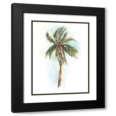 Watercolor Palm Study I Black Modern Wood Framed Art Print with Double Matting by Harper, Ethan
