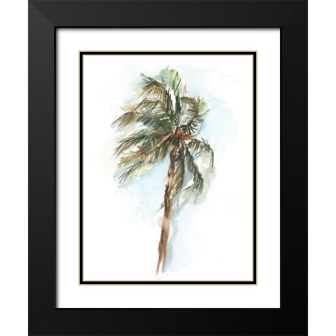 Watercolor Palm Study II Black Modern Wood Framed Art Print with Double Matting by Harper, Ethan