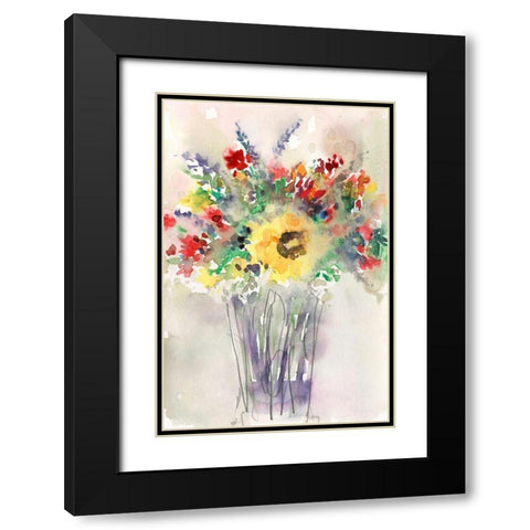 Fancy that Bouquet II Black Modern Wood Framed Art Print with Double Matting by Dixon, Samuel