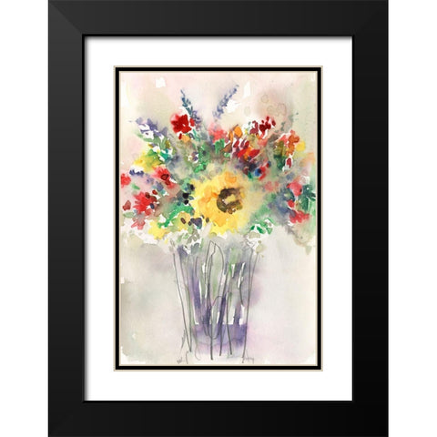 Fancy that Bouquet II Black Modern Wood Framed Art Print with Double Matting by Dixon, Samuel