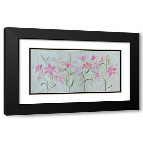 Dancing Pink Trio III Black Modern Wood Framed Art Print with Double Matting by Iafrate, Sandra