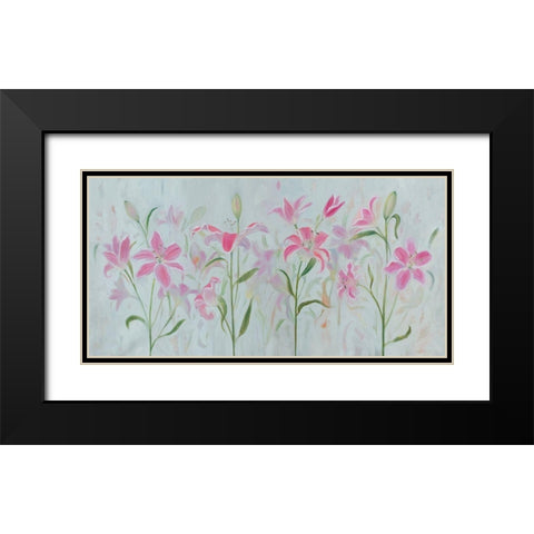 Dancing Pink Trio III Black Modern Wood Framed Art Print with Double Matting by Iafrate, Sandra